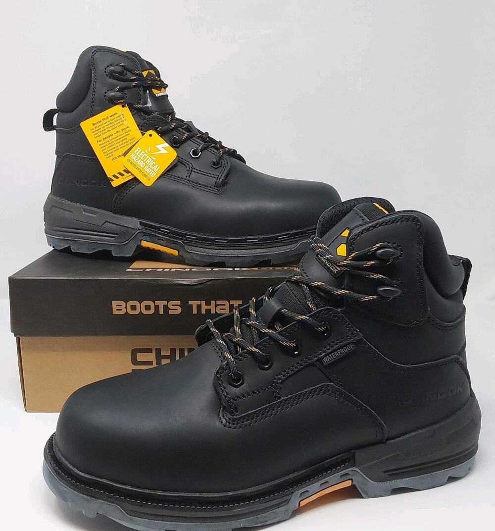 Chinook Sawhorse 6" WP Men's Size 10 Waterproof EH Work Boots Black NWT
